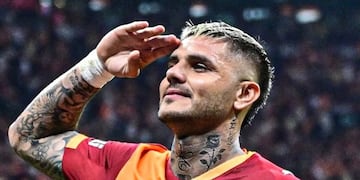 Mauro Icardi festeja un gol en su club, el Galatasaray de Turquía. (Instagram)