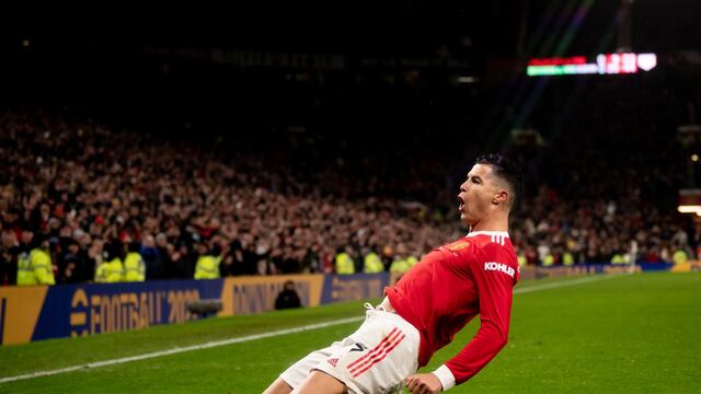 Cristiano Ronaldo festejando un gol.