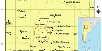 Temblor en Córdoba. Un sismo sacudió la Provincia este jueves. (Inpres)