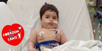 Santiago Luna Díaz, el nene sanjuanino que necesita un trasplante de corazón y vive en el Hospital Italiano de Buenos Aires desde hace más de un año.