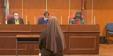 La hermana María Luz durante el juicio contra Agustín Rosa Torino