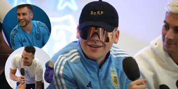 “El Biza la la la la la”: así fue el encuentro de Bizarrap con Lautaro Martínez y Nicolás Tagliafico