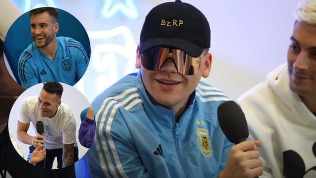 “El Biza la la la la la”: así fue el encuentro de Bizarrap con Lautaro Martínez y Nicolás Tagliafico