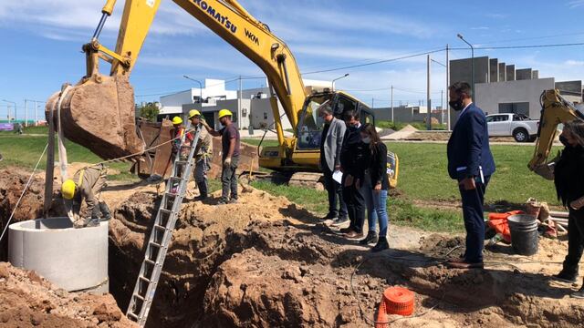 Recorrieron obras de cloacas para Rafaela