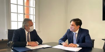 El Presidente Alberto Fernández junto al Ministro de Salud Nicolás Trotta. (Presidencia)