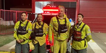 Móvil 25 Arroyito Oficial Ayte. BV Carnevale Carlos, integrada por el Sgto. BV Sosa Federico, BV Mena Selene y BV Capuano Candela.