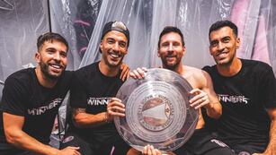 Messi celebra el título junto a sus amigos (Inter Miami)