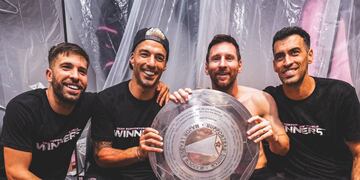 Messi celebra el título junto a sus amigos (Inter Miami)
