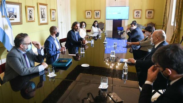 El Gabinete Económico reunido en la Casa Rosada. (Presidencia)