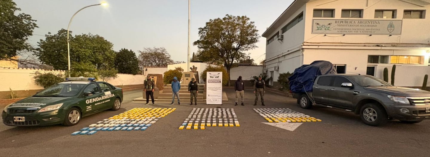 El cargamento secuestrado en Catamarca totalizó casi 310 kilos de cocaína. La banda tenía ramificaciones en Jujuy y Salta.