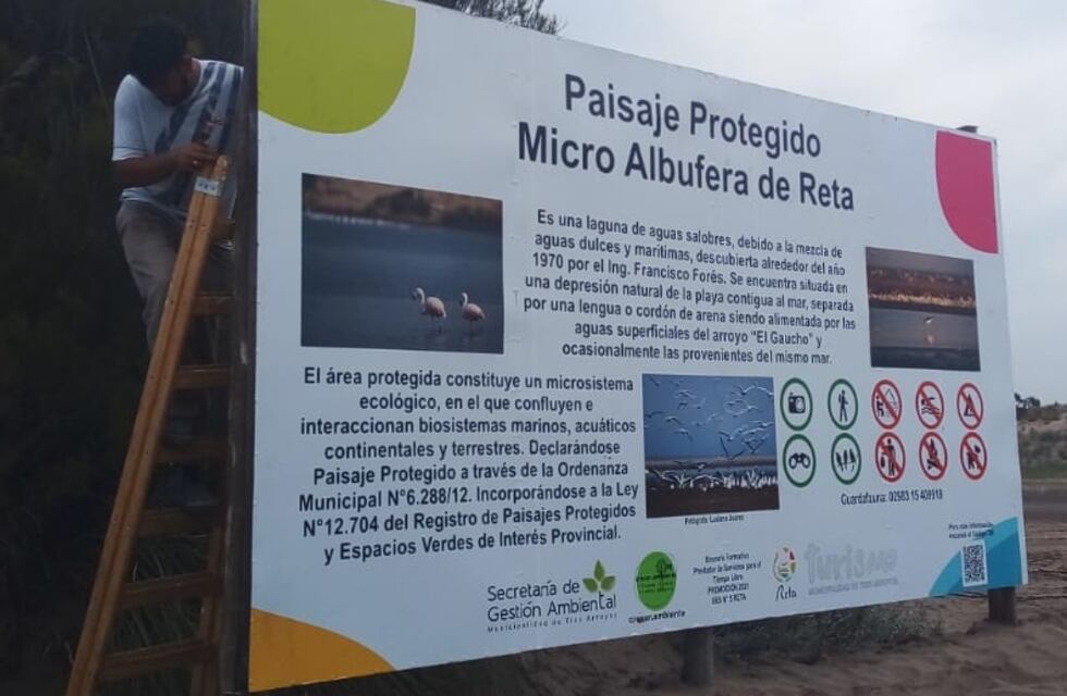 Colocan cartelería y contenedores de botellas en Reta