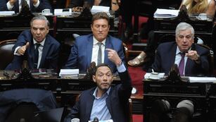 Los diputados Miguel Pichetto, Ignacio García Aresca, Carlos Gutiérrez y Maximiliano Ferraro, de Hacemos Coalición Federal (Foto: Federico López Claro)