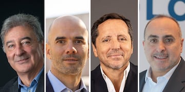 MIRADAS. Daniel Herrero (Prestige Auto); Juan Farinati (Bayer Cono Sur), Martín Ticinese (Cervecería y Maltería Quilmes) y Pablo Bittar (Holcim Argentina).