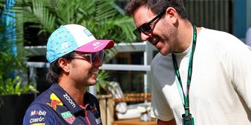 Checo Pérez y Juan Martín Del Potro (GP Miami)