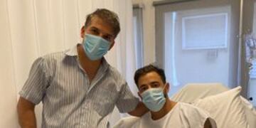 Hernán Bernardello fue operado con éxito. Lo acompaña José Luna, médico de Belgrano.
