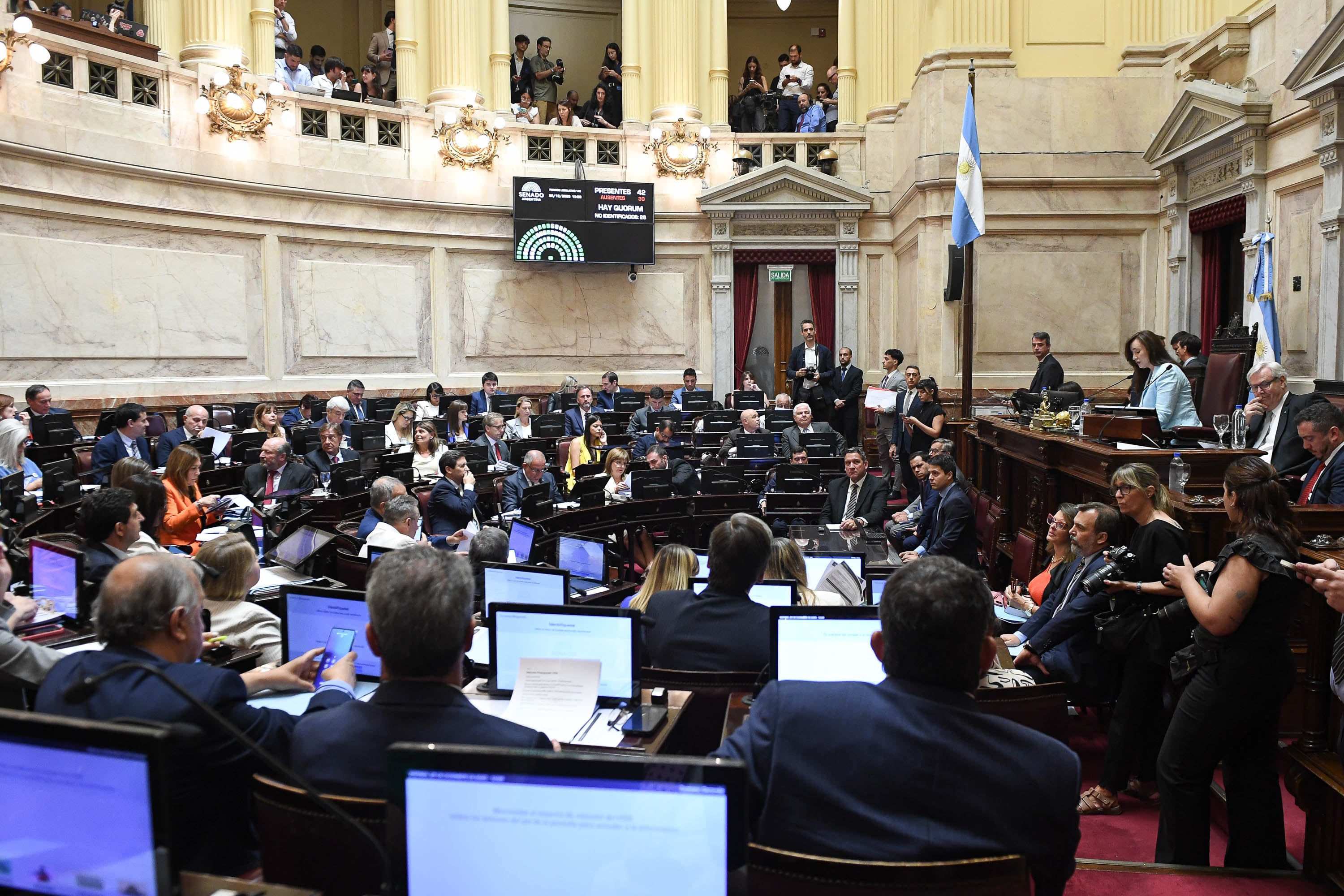 Sesión extraordinaria en el Senado por el Presupuesto 2026 (Foto: Comunicación Senado)