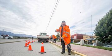 Ushuaia: comienzan trabajos en las veredas de Hipólito Yrigoyen