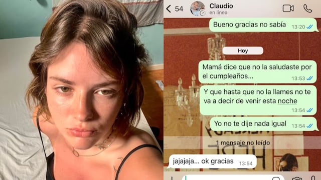 La chica y el chat con su padre.