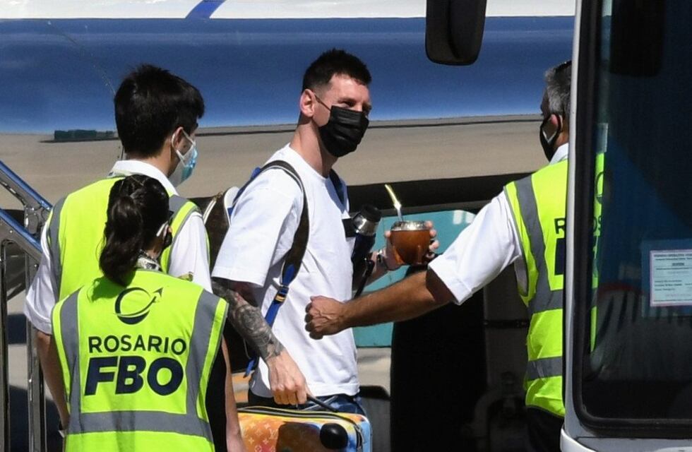 Lionel Messi llegó a Rosario junto con Ángel Di María y Mauro Icardi