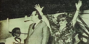 Histórico debut. Miguel Gelfo y Leonor Marzano en la Plaza Próspero Molina (foto de archivo).