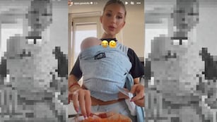 Agustina Gandolfo con Theo a cuesta