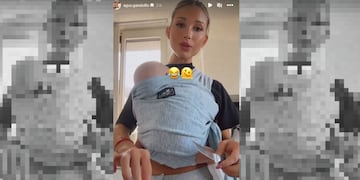 Agustina Gandolfo con Theo a cuesta