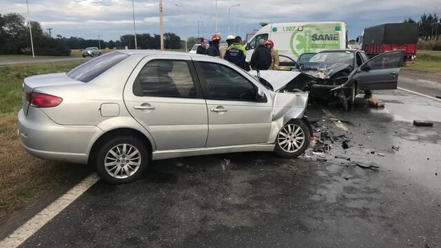 La conductora entró a la ruta de contramano e impactó brutalmente contra otro vehículo. Gentileza: Télam.