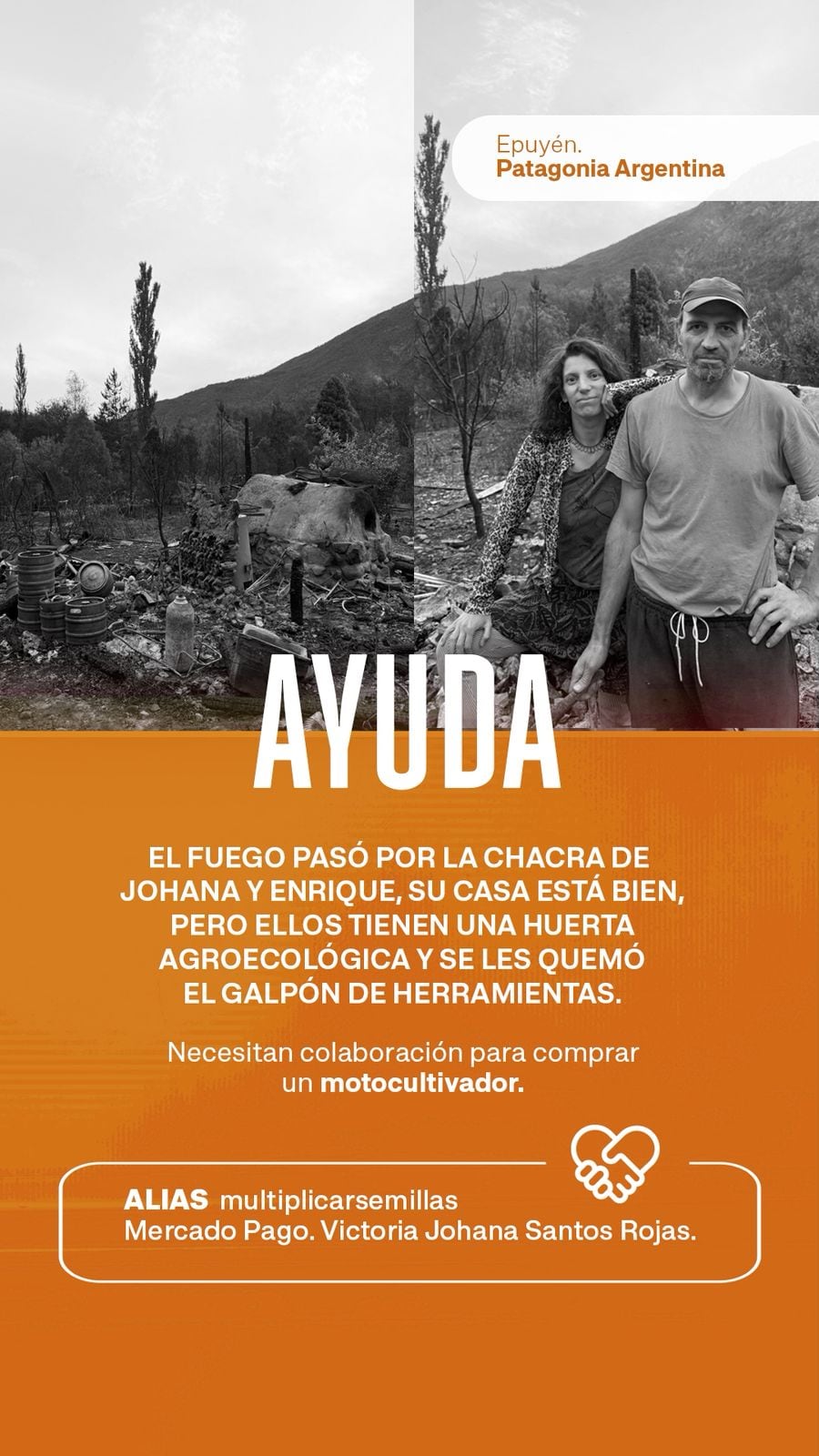 Damnificados por los incendios en la Patagonia