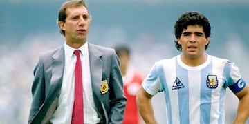 Carlos Bilardo y Diego Maradona durante el Mundial de México 1986.