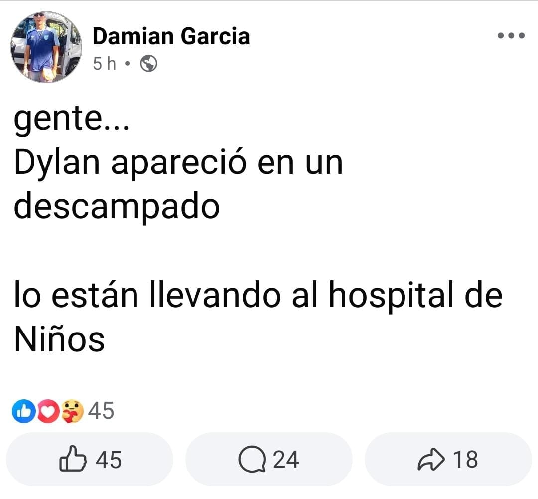 El posteo de su padre.
