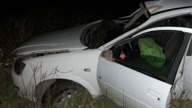 El auto en el que viajaban los tres riocuartenses. (Policía)