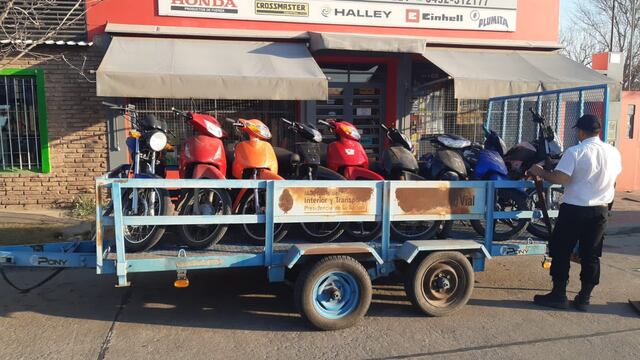 Una gran cantidad de motos retenidas en controles de tránsito