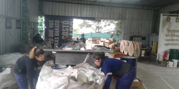 Los Triunfadores, en pleno recolección de residuos reciclables.