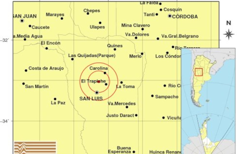 Temblor en San Luis sacudió a El Trapiche y La Carolina