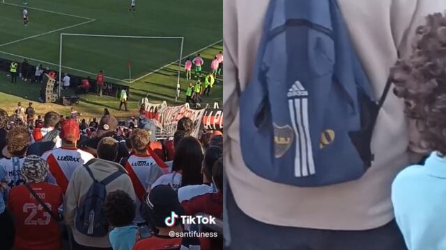 Un mendocino fue a ver a River con una mochila de Boca y se hizo viral.