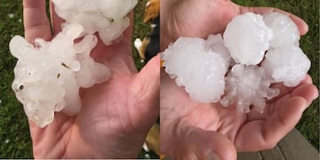Enormes piedras cayeron en las últimas horas en la ciudad.