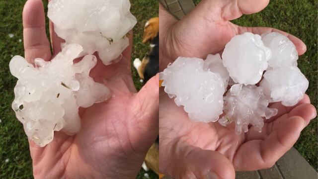 Enormes piedras cayeron en las últimas horas en la ciudad.