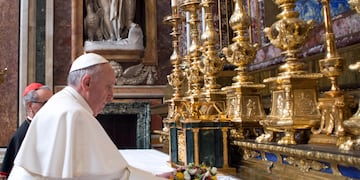 El Papa Francisco en marzo de 2014, visitando la Basílica Santa María La Mayor