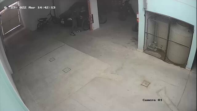 Ladrón roba una bicicleta en un garaje y queda registrado en las cámaras de seguridad