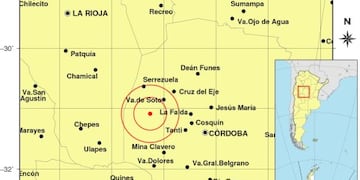 Sismo a 70km de La Falda.