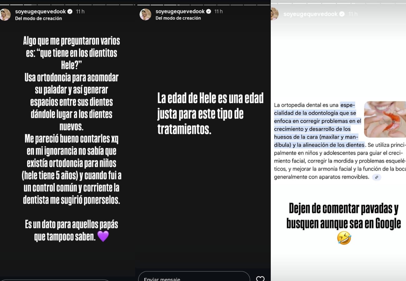Los mensajes que publicó Euge en Instagram.