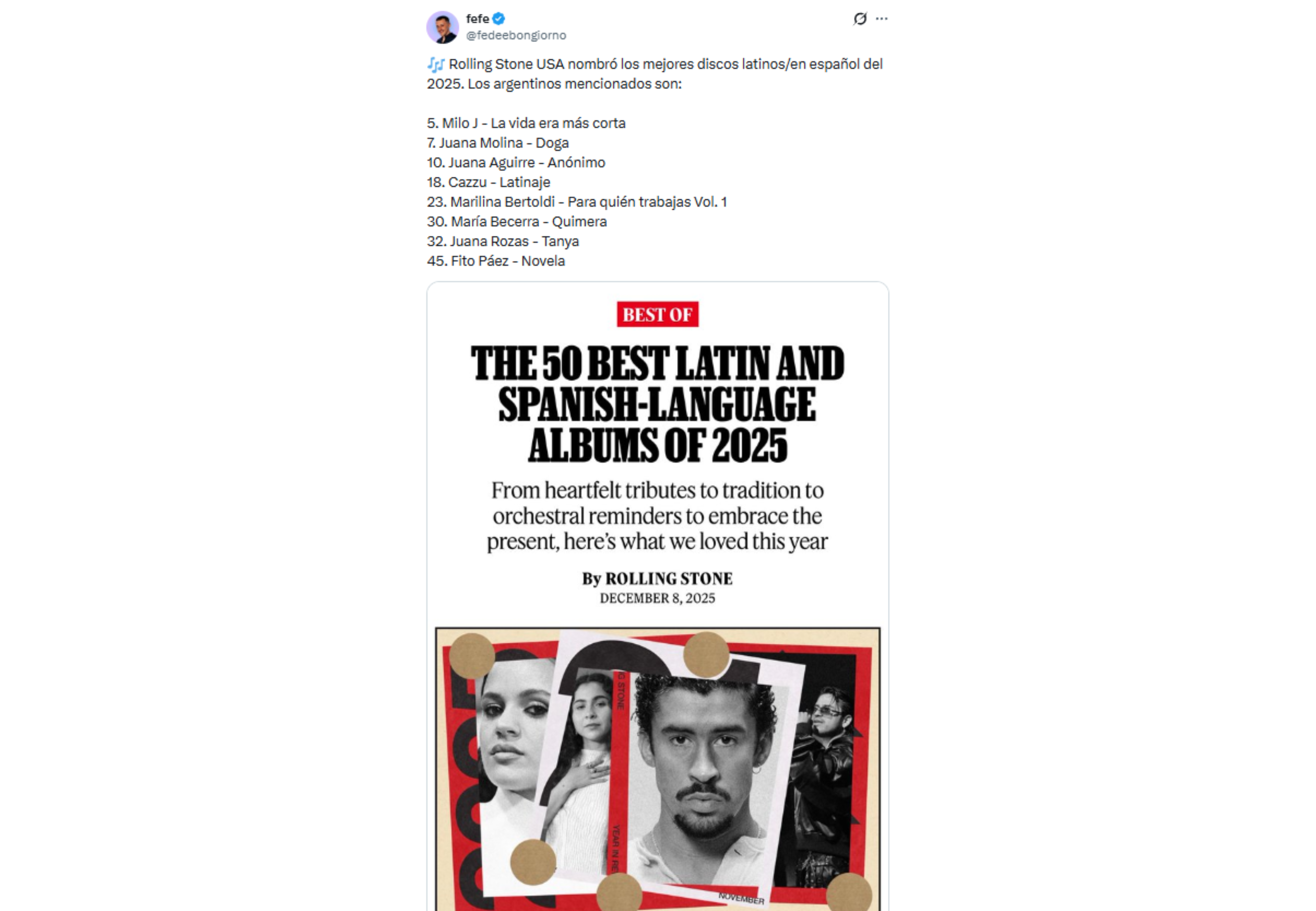 Los discos argentinos que entraron al top.