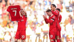 El portugués luciendo la camiseta de Luis Díaz, cuando el colombiano tenía al padre secuestrado.