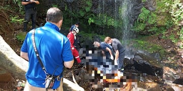 La autopsia reveló un traumatismo de cráneo en el hombre hallado en el salto Mariposa.
