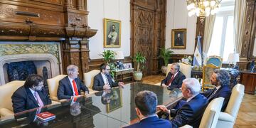 Alberto Fernández se comprometió a redoblar acciones para liberar a argentinos secuestrados en Gaza. / Foto: Presidencia