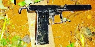 El arma casera que manipuló el hombre. Policía de Misiones