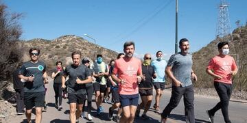 Los candidatos de Cambia Mendoza entrenaron juntos en el Parque Deportivo de Montaña.