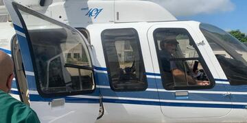 La aeronave de la Dirección de Aeronáutica permitió el rápido acceso a la atención médica.