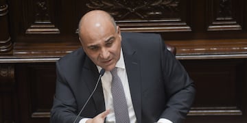 Juan Manzur durante su exposición en el Senado. Foto: Federico López Claro.