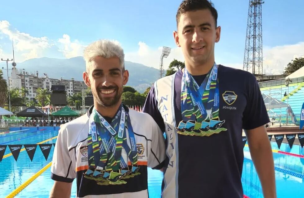 Dos mendocinos arrasaron en el Panamericano y Sudamericano master de natación en Medellín